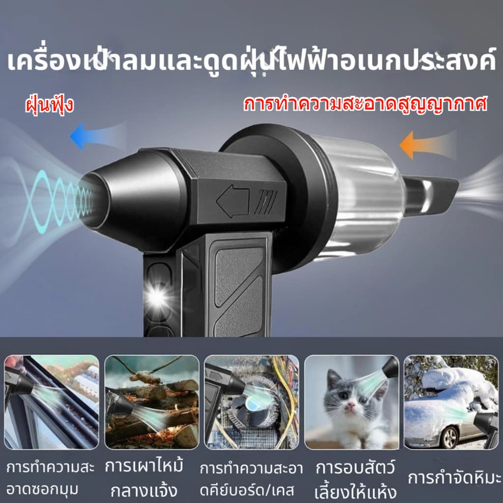 พัดลมเทอร์โบเจ็ท 300000Rpm Violent Blower พัดลมพกพา ดูดฝุ่นได้ 8000mAh พัดลมรุนแรงพร้อมจอแสดงผล jet fan รูปที่ 2