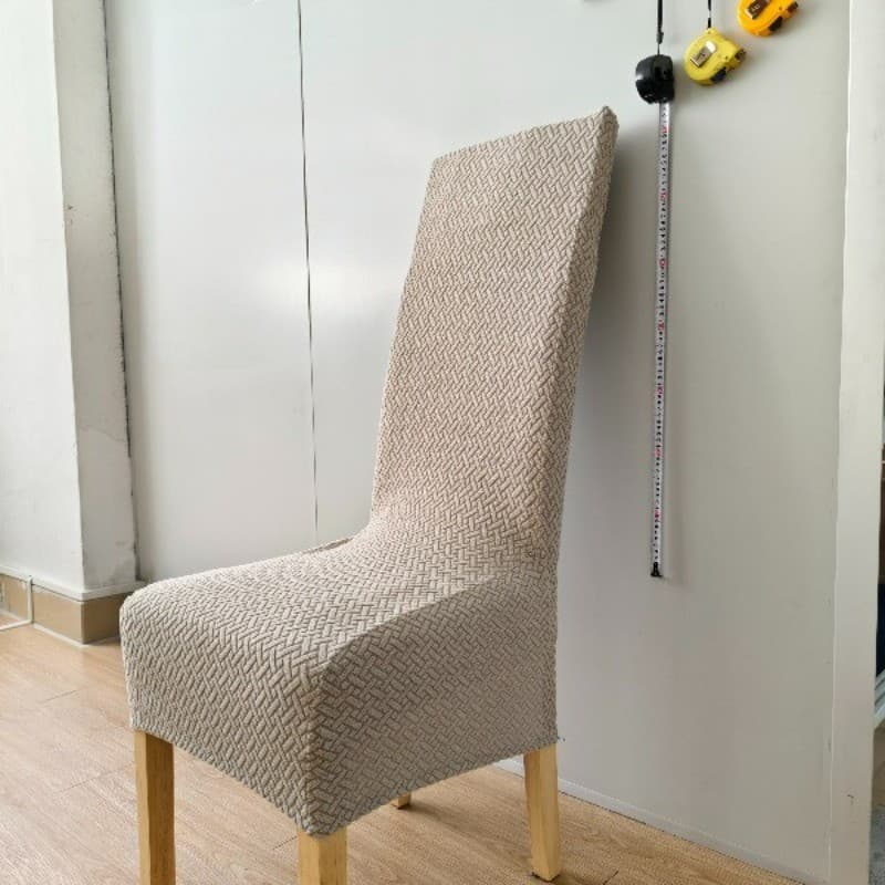 ผ้าคลุมเก้าอี้-หลังสูง ความสูง 60-75 ซม. ผ้าจักเวฟเฟิลลาย T-Shaped High-Back chair cover รูปที่ 4