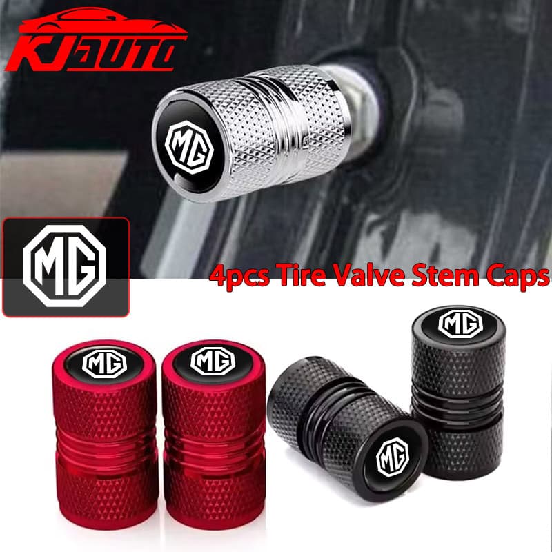 4pcs MG รถวาล์ว Caps Stem Case ครอบคลุมอลูมิเนียมล้อวาล์วฝุ่นหมวก Tyre Rim Stem สําหรับ MG3 MG5 MG6 MG7 EP Pluse MG TF ZR ZS ES HS GS Morris 3 อุปกรณ์เสริม รูปที่ 1