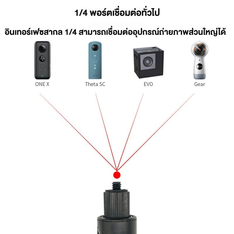 ส่งจากไทย 3M โลหะผสมอลูมิเนียม Invisible ไม้เซลฟี่, ขาตั้งกล้อง, ก้านต่อสำหรับ Insta360 X4 X3 X2/GoPro 13 อุปกรณ์เสริมสำหรับไม้เซลฟี่ รูปที่ 3