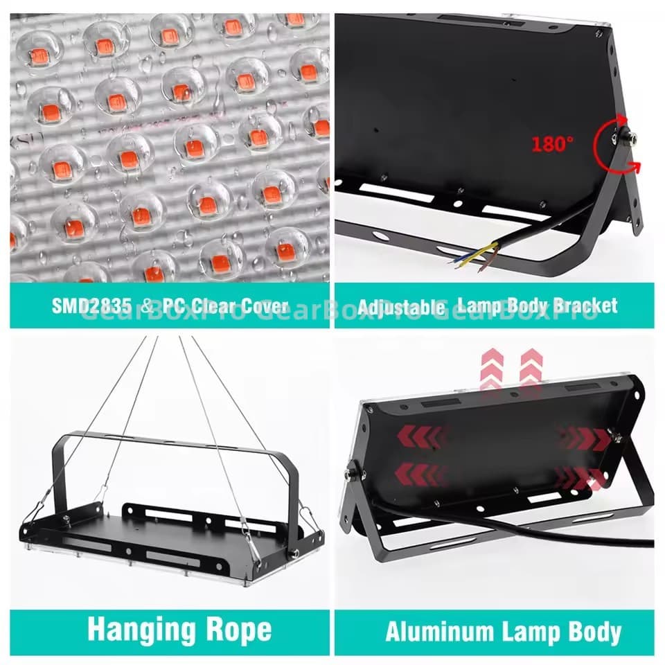 ไฟปลูกต้นไม้ LED Grow Light 50W 100W กันน้ำได้ พร้อมสวิตช์เปิด ไฟปลุกต้นไม้ ไฟช่วยต้นไม้ตัวเร็ว ปิดสำหรับดอกไม้ต้นกล้า รูปที่ 8
