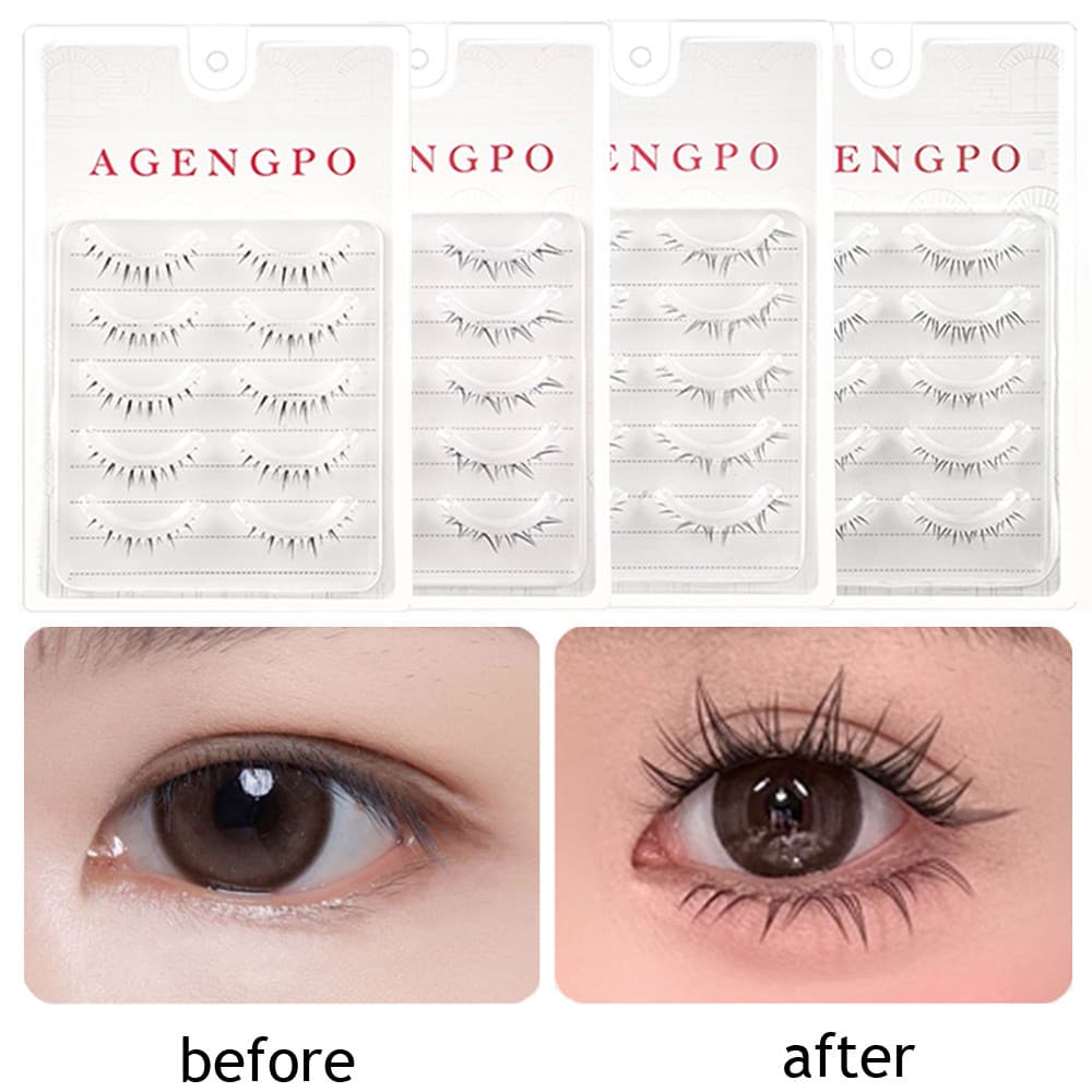 ขนตาล่าง Manga Natural Lash Extension แต่งหน้าทุกวัน 5 คู่ความงาม Wispy Cross รูปที่ 5