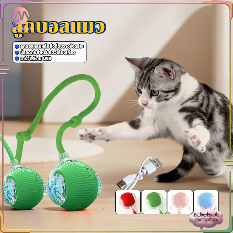 ลูกบอลแมว ลูกบอลมีหาง ลูกบอลสำหรับสัตว์เลี้ยง 360 องศา เรืองแสง แบบโต้ตอบอัตโนมัติรองรับการชาร์จแบบType-C รูปที่ 3