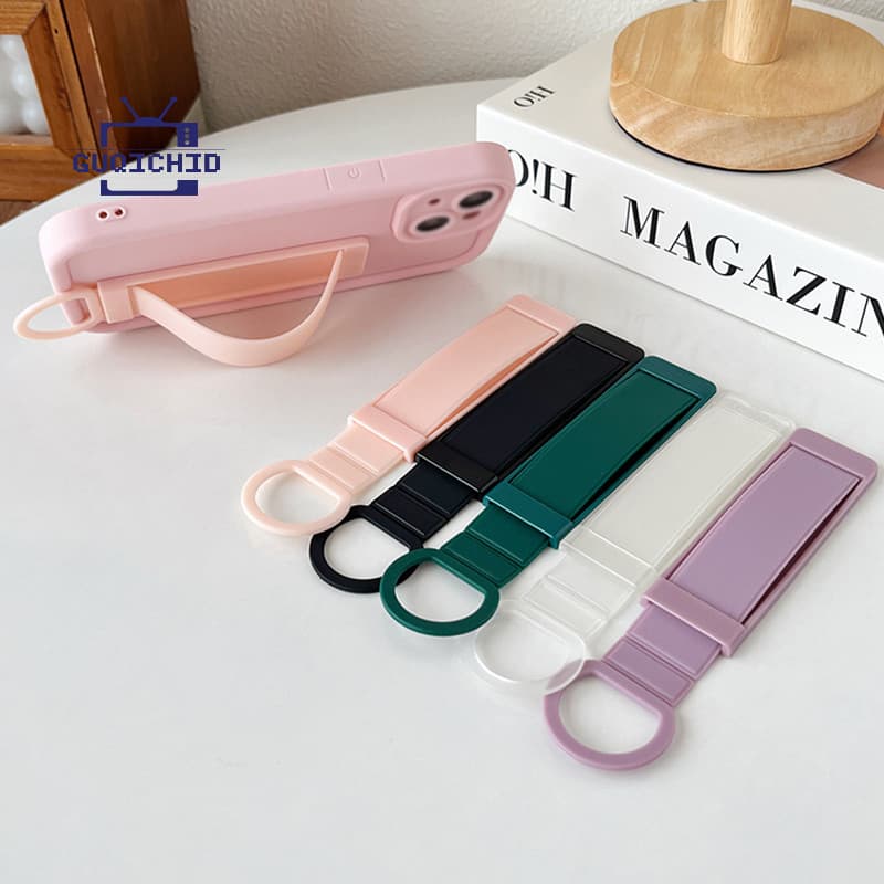 ขาตั้งโทรศัพท์มือถือ ขาตั้งโทรศัพท์พับได้แบบยาว ที่ยึดเคสโทรศัพท์แบบติดด้านหลังพร้อมสายรัดข้อมือแบบยืดหดได้ รูปที่ 5