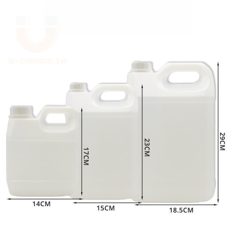 1/2.5/5L แกลลอนพลาสติก พร้อมฝาปิด ขวดใส่น้ำมัน ขวดเก็บของเหลว น้ำ น้ำยาซักผ้า สบู่ ใช้ในบ้านและอุตสาหกรรม ทนต่อการกัดกร่อน รูปที่ 8