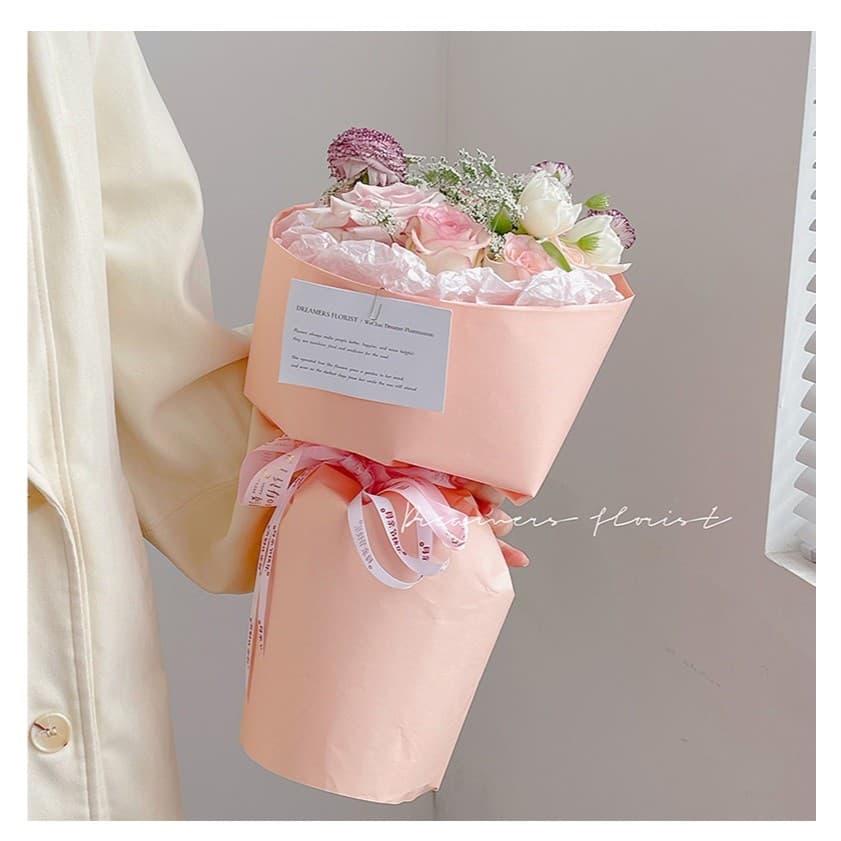 กระดาษห่อดอกไม้สไตล์เกาหลี 10 แผ่น กันน้ำสวยงาม เหมาะสำหรับห่อช่อดอกไม้ ของขวัญวาเลนไทน์และงานแต่งงานต่างๆ รูปที่ 7