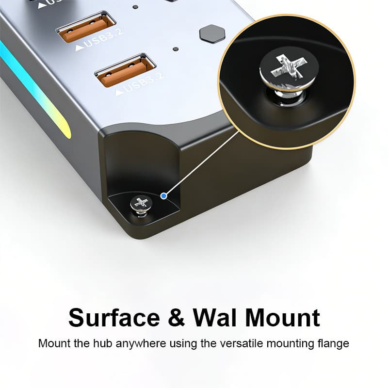 Actual USB HUB 7 พอร์ต USB 3.2 Gen2 + Type-C ความเร็ว 10Gbps มีสวิตช์แยก รองรับชาร์จและโอนข้อมูล สำหรับ Laptop/PC รูปที่ 8