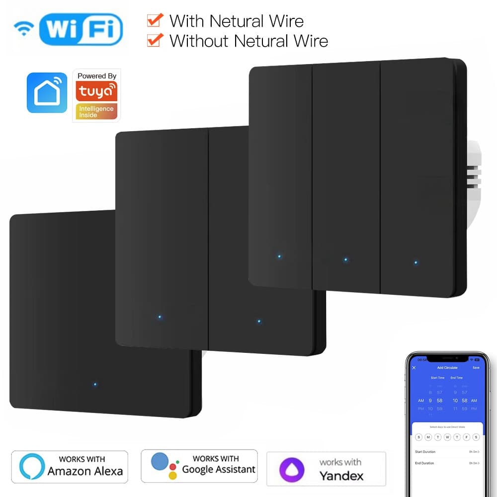 สวิตช์ไฟอัจฉริยะแบบปุ่มกด Tuya WiFi ใช้งานร่วมกับ Alexa และ Google Home ได้ รูปที่ 2