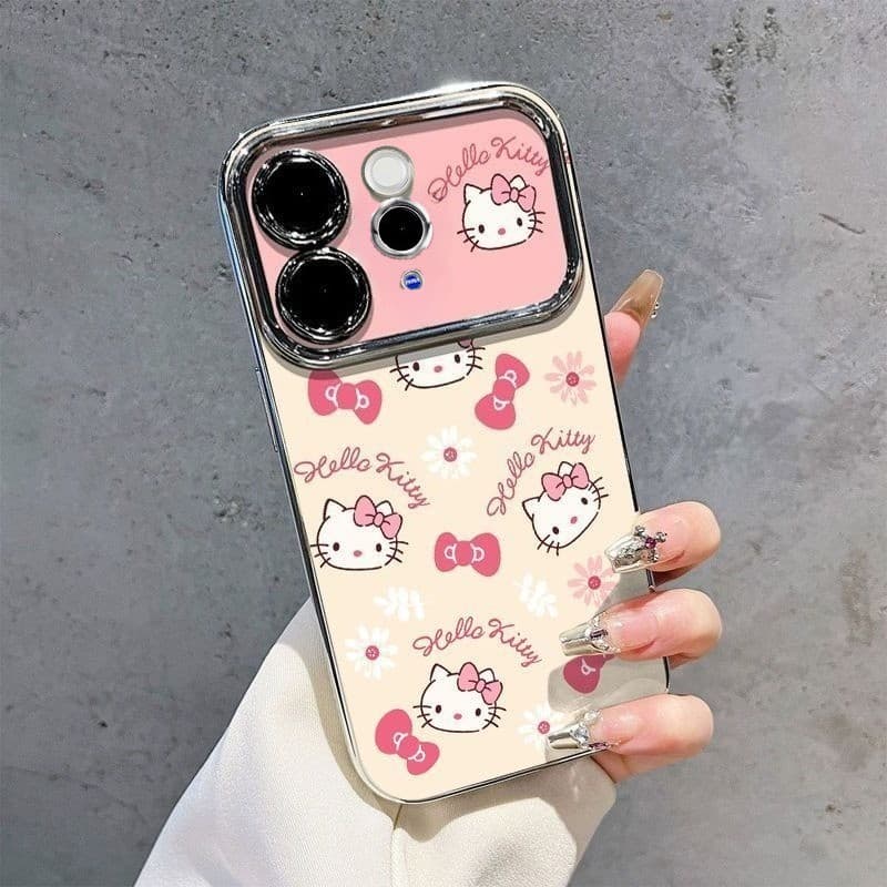 เคส Vivo V70 กรณีหน้าต่างขนาดใหญ่โบว์น่ารักการ์ตูน KT เคสโทรศัพท์ Electroplated กันกระแทก รูปที่ 6