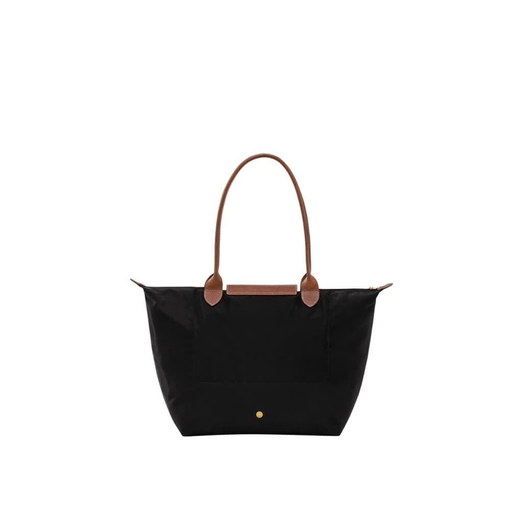Longchamp Le Pliage Original L Tote Bag In Recycled Canvas With Gold Metal Hardware Black | ของแท้ ตรวจสอบโดย SASOM รูปที่ 4