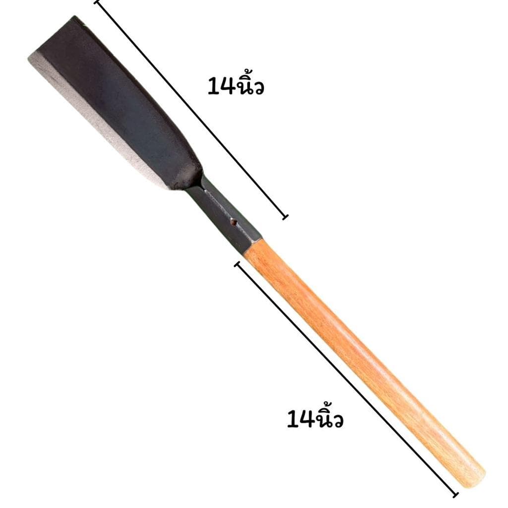 มีดทำสวน พร้อมด้าม มีดดายหญ้า / มีดขอหวดหญ้า 14นิ้ว เหล็กกล้าคาร์บอน คมกริบ ด้ามไม้แข็งแรง รูปที่ 6