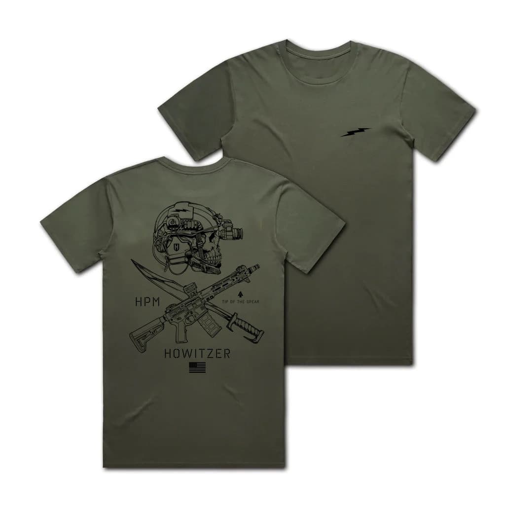 เสื้อยืดสไตล์ทหาร ลายหัวกะโหลกนักรบ ผ้าฝ้าย 100% คอกลม แขนสั้น ใส่ได้ทั้งชายและหญิง รูปที่ 3