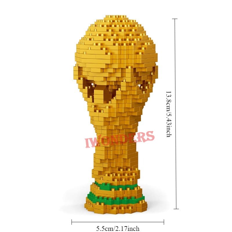 FIFA,Trophy,บล็อกตัวต่อฟุตบอล,ถ้วยโลก,บูตทอง,เครื่องประดับ,ของขวัญของเล่นสําหรับเด็ก รูปที่ 2