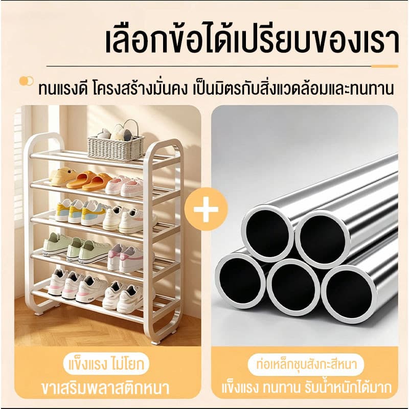 TTM ชั้นวางรองเท้า H-Shape ใหม่ เลือก 4/5 ชั้น รองรับ 15 คู่ประกอบง่าย ประหยัดพื้นทีชั้นวางรองเท้า มีให้ โครงสร้างแข็งแร รูปที่ 3
