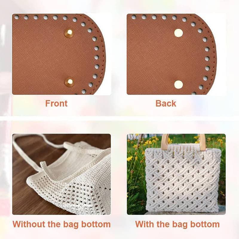 { WWTH } 22*10 ซม.ด้านล่างยาวสําหรับกระเป๋าถัก PU หนังกระเป๋าฐาน Handmade ด้านล่างมีรู Diy กระเป๋าถักโครเชต์ด้านล่างอุปกรณ์เสริม รูปที่ 4