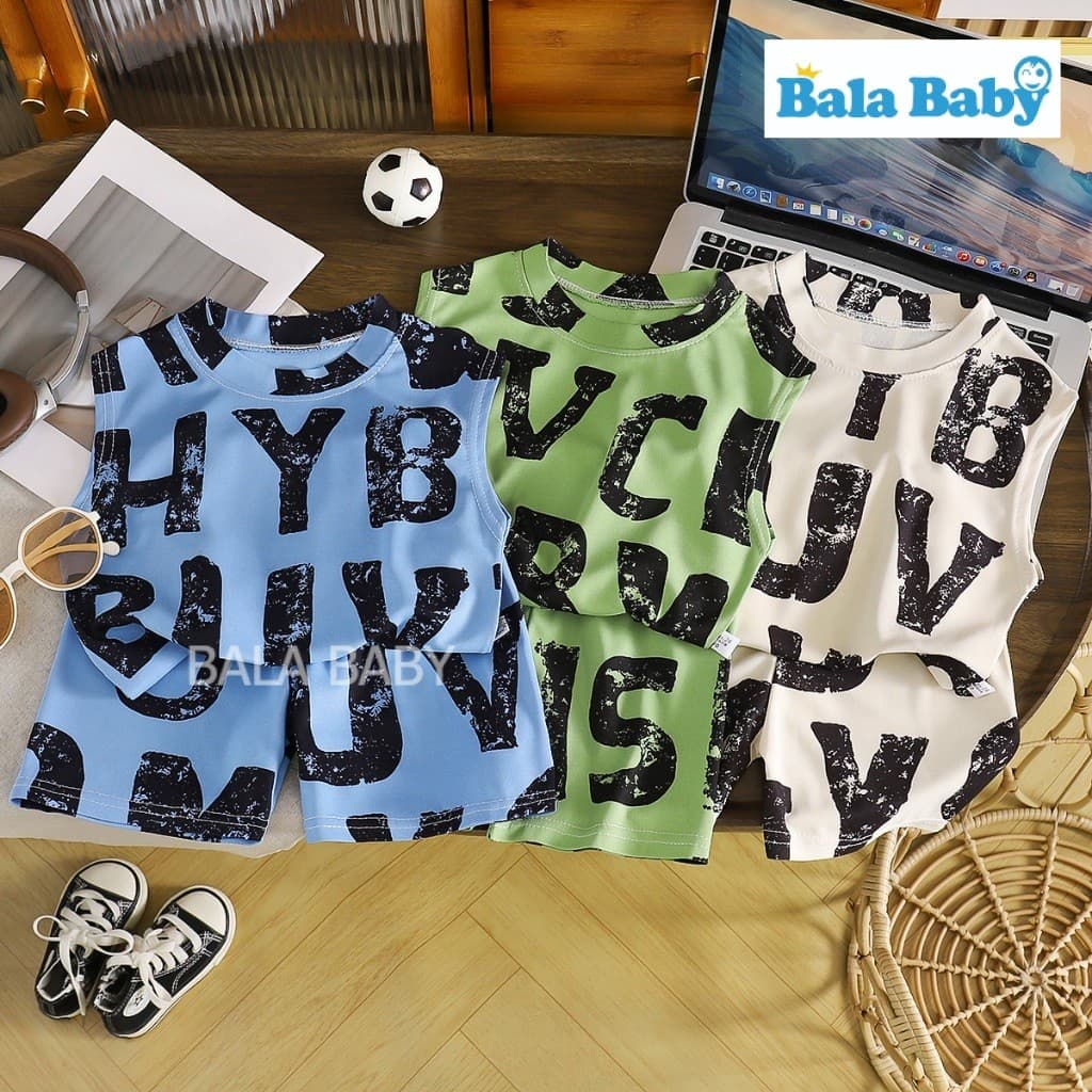 ชุดเซ็ตเสื้อกล้ามเด็ก ชุดกล้ามน่าร้อน สำหรับเด็กผู้ชาย พิมพ์ลายอักษร Size80-120cm BXT38 รูปที่ 2