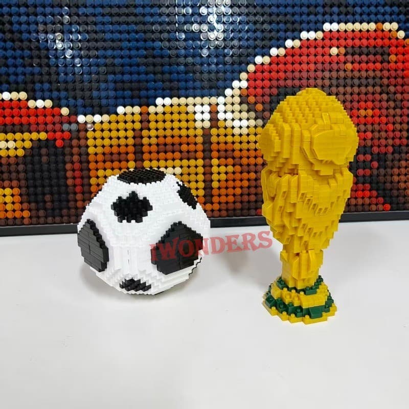 FIFA,Trophy,บล็อกตัวต่อฟุตบอล,ถ้วยโลก,บูตทอง,เครื่องประดับ,ของขวัญของเล่นสําหรับเด็ก รูปที่ 4