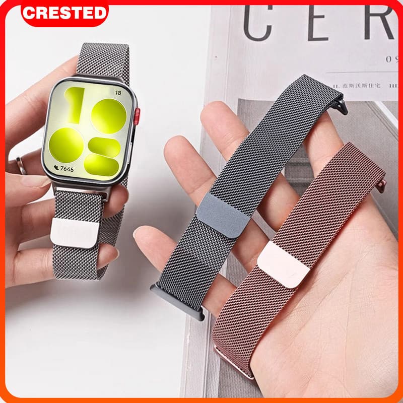 Milanese Loop Strap สำหรับHuawei Watch Fit 5 4 3 / 5 Pro / 4 Pro โลหะสแตนเลสอุปกรณ์เสริมวงแม่เหล็กสำหรับ Smartwatch H รูปที่ 1