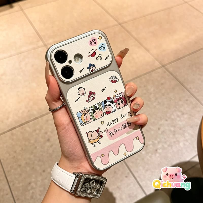 การ์ตูน Crayon Shin-chan พรีเมี่ยม PU หนังสําหรับ Vivo V70 Elite FE V60 V60E V50 V50E V40 V30 V29 V29E V27 V27 V25 V25 V25E V23 V23 V23 V23 V23E Pro ความงาม 5G สไตล์ครีม 4G INS รูปที่ 6