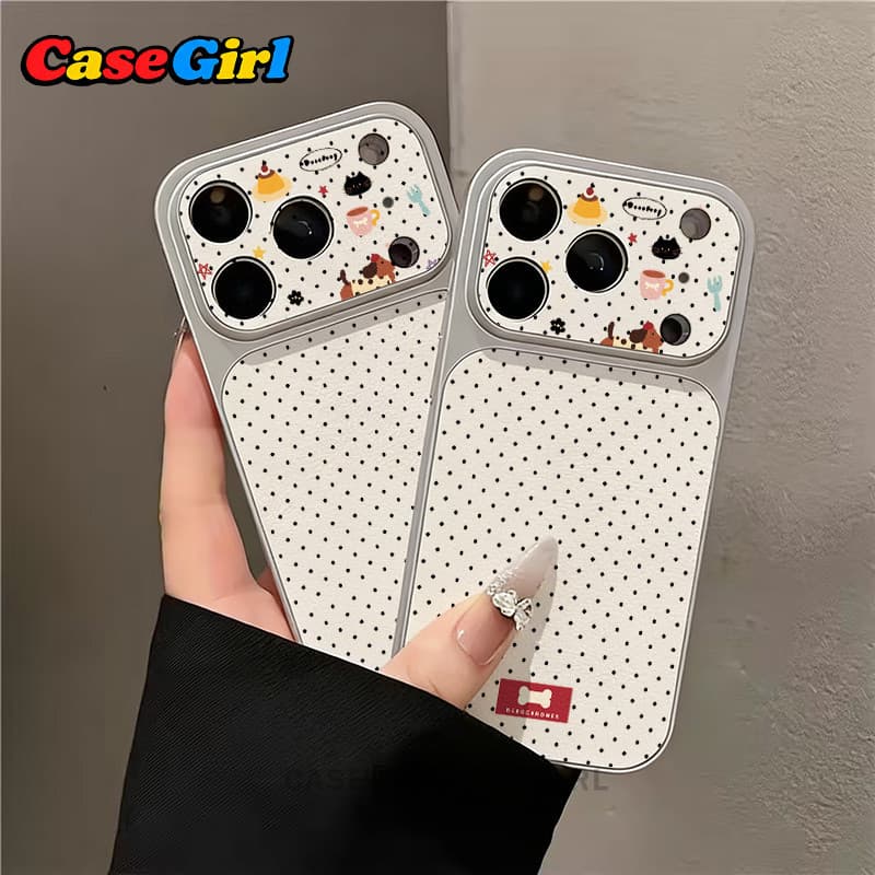 เคสไอโฟน iPhone 15 11 13 16 17 14 12 Pro Max 16 15 14Plus คิ้วฮิต ลายจุดด่างดำสุนัขน่ารัก อินส์ กันกระแทก รูปที่ 2