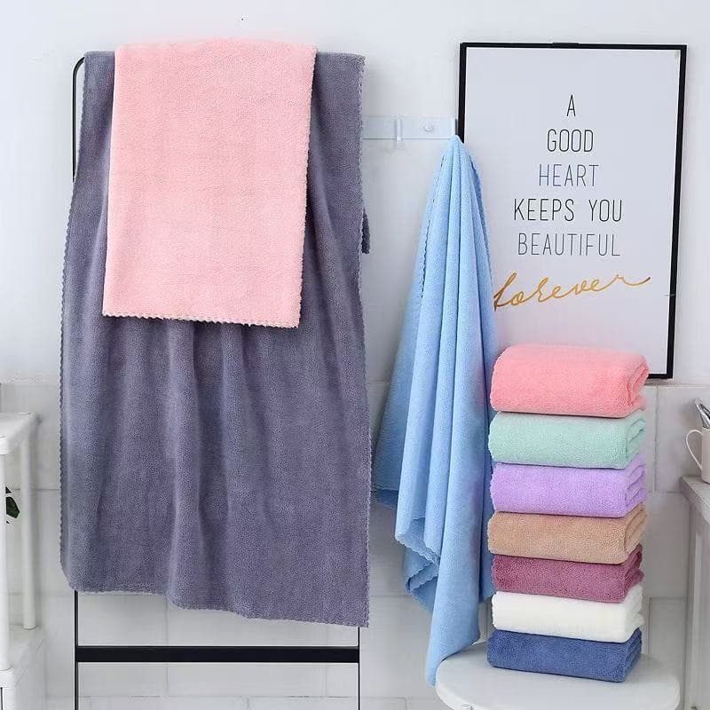 ผ้าขนหนูนาโน เช็ดตัว Towel เนื้อผ้าหนา นุ่ม สีสดใส สามารถเลือกสีได้ ขนาด middle 30*60cm รูปที่ 4