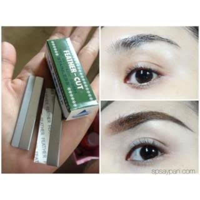 1 กล่อง 12 ใบ แท้100% ใบมีดโกน ใบมีด กันคิ้ว ขนนก Feather เครื่องกันคิ้ว โกนหนวด รูปที่ 4