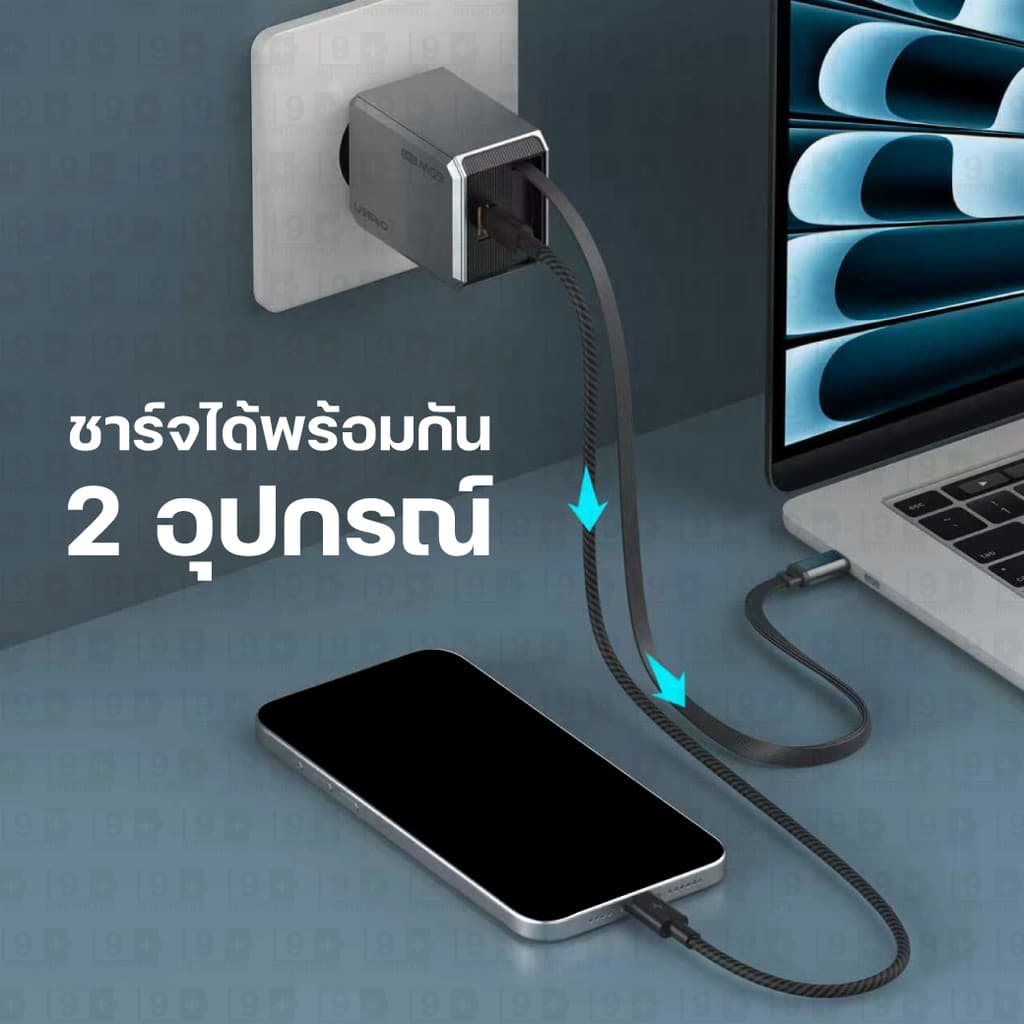 Orsen by Eloop C42T GaN Charger 65W หัวชาร์จ PD QC PPS Type C ชาร์จเร็ว adapter notebook มอก. รูปที่ 8