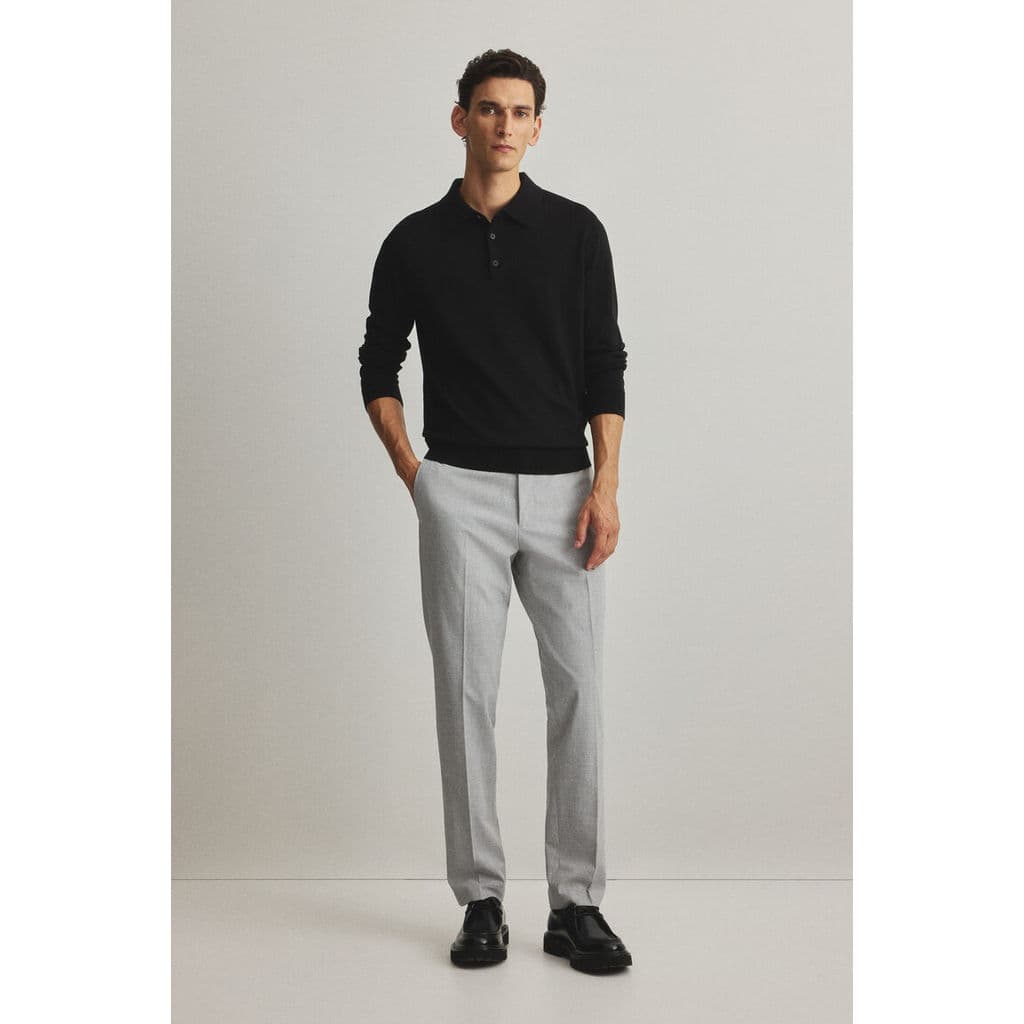 H&M กางเกงขายาวทรง Slim Fit แบบ Tailored ผู้ชาย 1253395_3 รูปที่ 4