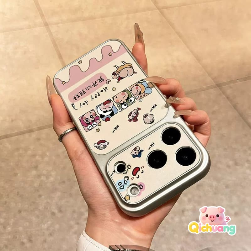 การ์ตูน Crayon Shin-chan พรีเมี่ยม PU หนังสําหรับ Vivo V70 Elite FE V60 V60E V50 V50E V40 V30 V29 V29E V27 V27 V25 V25 V25E V23 V23 V23 V23 V23E Pro ความงาม 5G สไตล์ครีม 4G INS รูปที่ 5