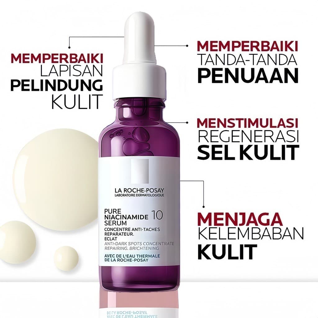 La Roche-Posay Niacinamide 10% Serum เซรั่มลดจุดด่างดำ ผิวกระจ่างใส เรียบเนียน ฟื้นบำรุงผิวอย่างอ่อนโยน รูปที่ 5