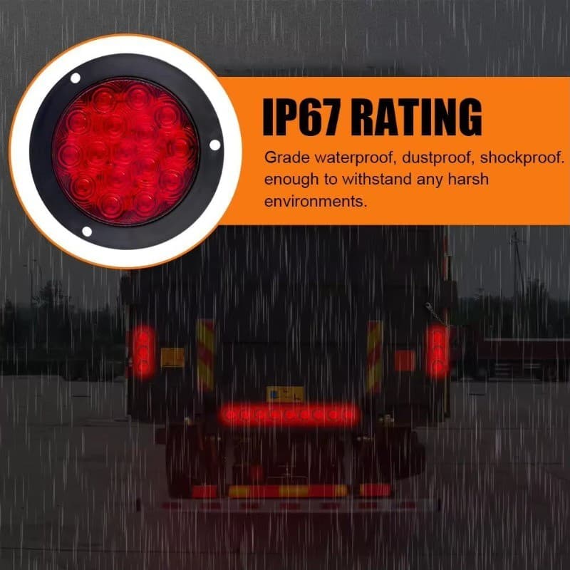 ไฟท้าย LED 16 ดวง 4 นิ้ว กันน้ำ IP67 12V-24V ไฟเบรก/ไฟเลี้ยว/ไฟถอยหลัง สำหรับรถบรรทุก รถพ่วง เทรลเลอร์ รูปที่ 4