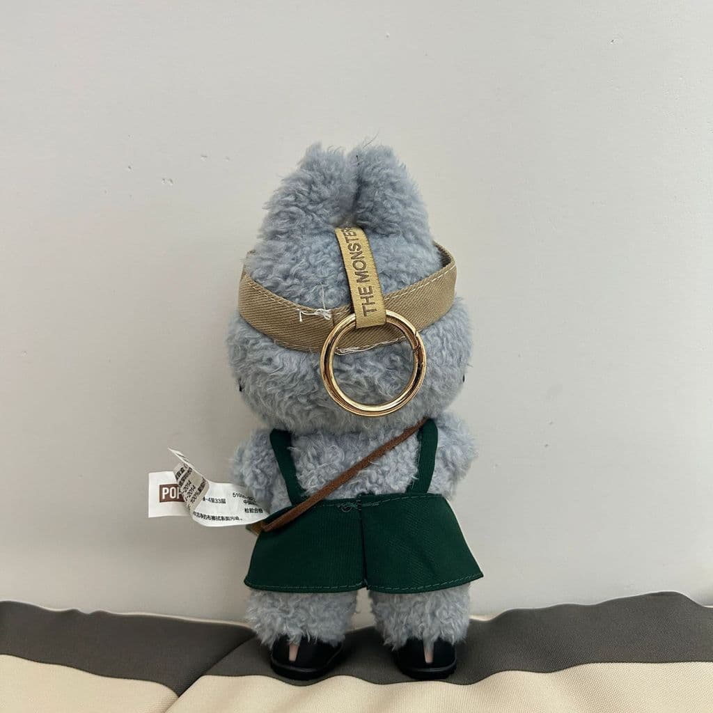 Labubu Starbucks เสื้อผ้าชุด 17 ซม.labubu ตุ๊กตาตุ๊กตาผ้ากันเปื้อนหมวก Overalls 10 ซม.เสื้อผ้าเด็ก รูปที่ 3