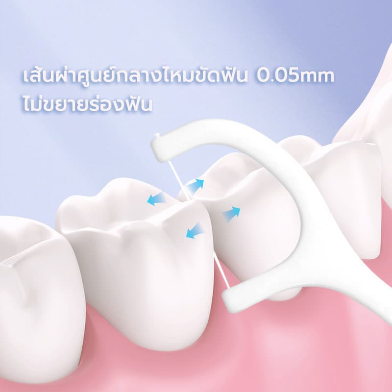 ไม้จิ้มฟัน ไหมขัดฟัน ชนิดด้าม แปรงขัดซอกฟัน สำหรับพกพา รูปที่ 2