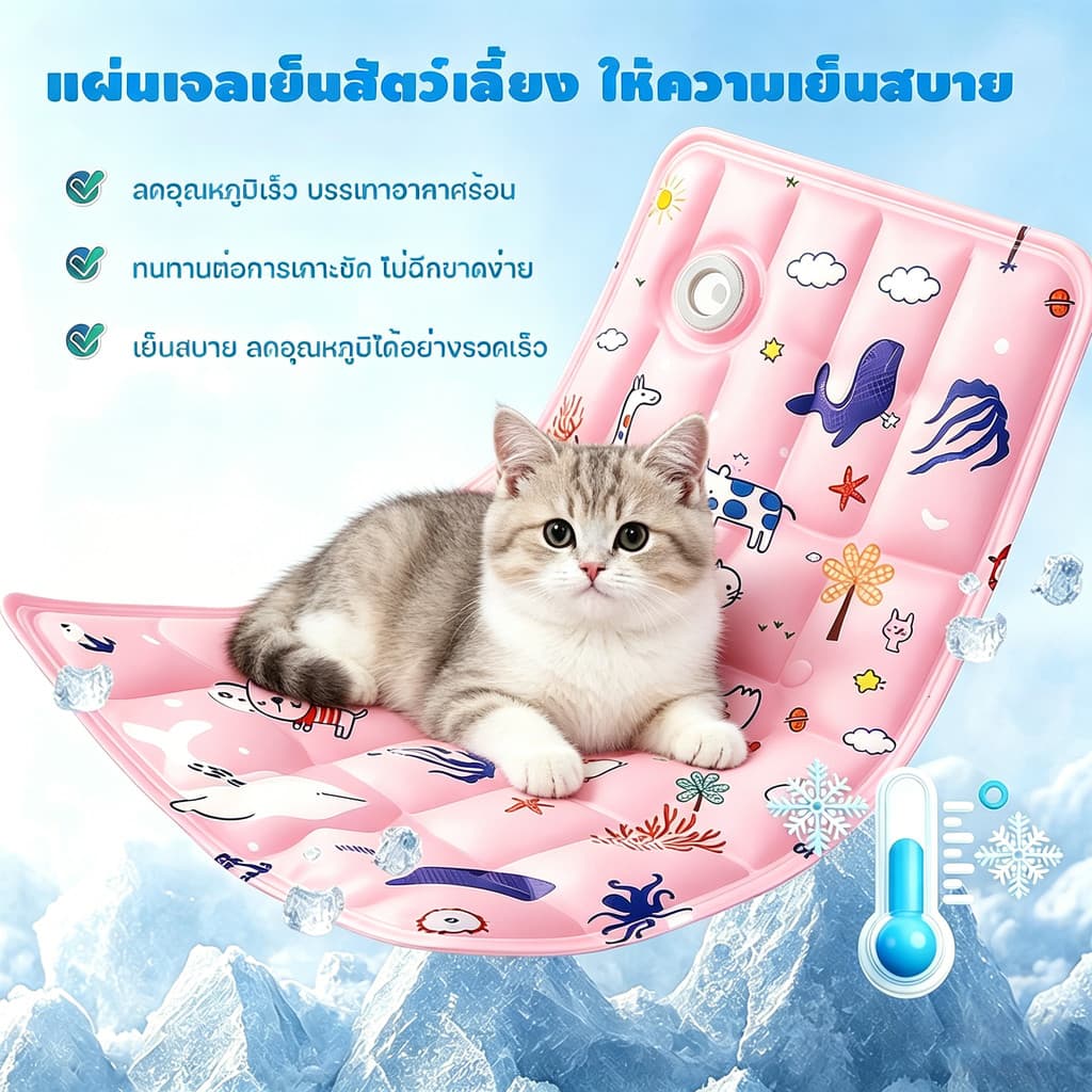 ที่นอนเย็น แผ่นเจลเย็น แผ่นเย็นแมว เบาะเย็นแมว เจลเย็นหมา แผ่นเย็นหมา ที่นอนแมว ที่นอนหมา รูปที่ 3