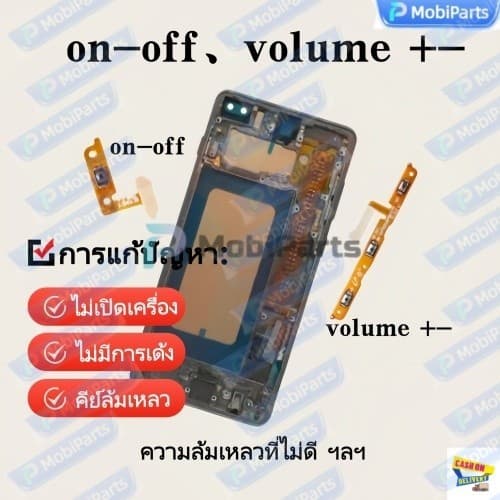on-off+volume +- แพรปุ่มสวิตปิดเปิด ปุ่มเปิดปิดนอก ปุ่มเพิ่มเสียงนอก แพรเพิ่มเสียง สําหรับ OPPO Reno 5 4G CPH2159 รูปที่ 2