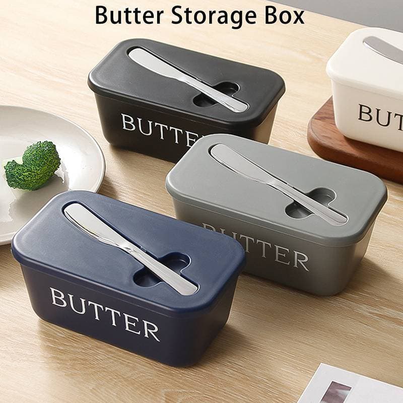 Butter Container Food Grade PP Box ร้านอาหารปิดผนึกกล่องเก็บชีสจานพร้อมมีดเครื่องตัดเนย Butter Tableware รูปที่ 2
