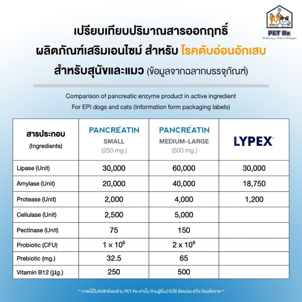 Pancreatin ผลิตภัณฑ์เอ็นไซม์เสริมอาหาร สำหรับสุนัขและแมวที่มีภาวะตับอ่อนอักเสบ 30 แคปซูล รูปที่ 9