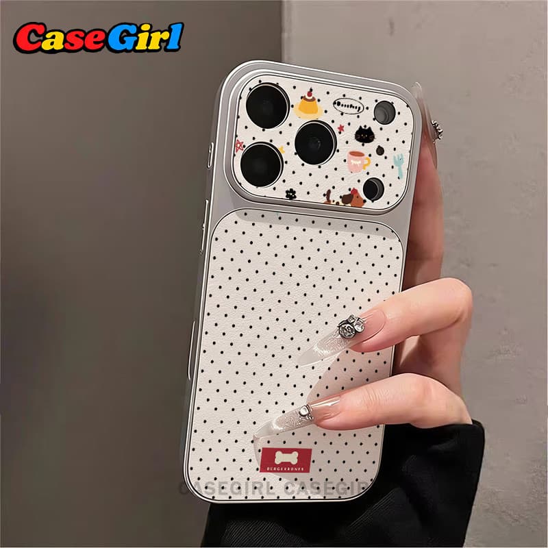 เคสไอโฟน iPhone 15 11 13 16 17 14 12 Pro Max 16 15 14Plus คิ้วฮิต ลายจุดด่างดำสุนัขน่ารัก อินส์ กันกระแทก รูปที่ 3