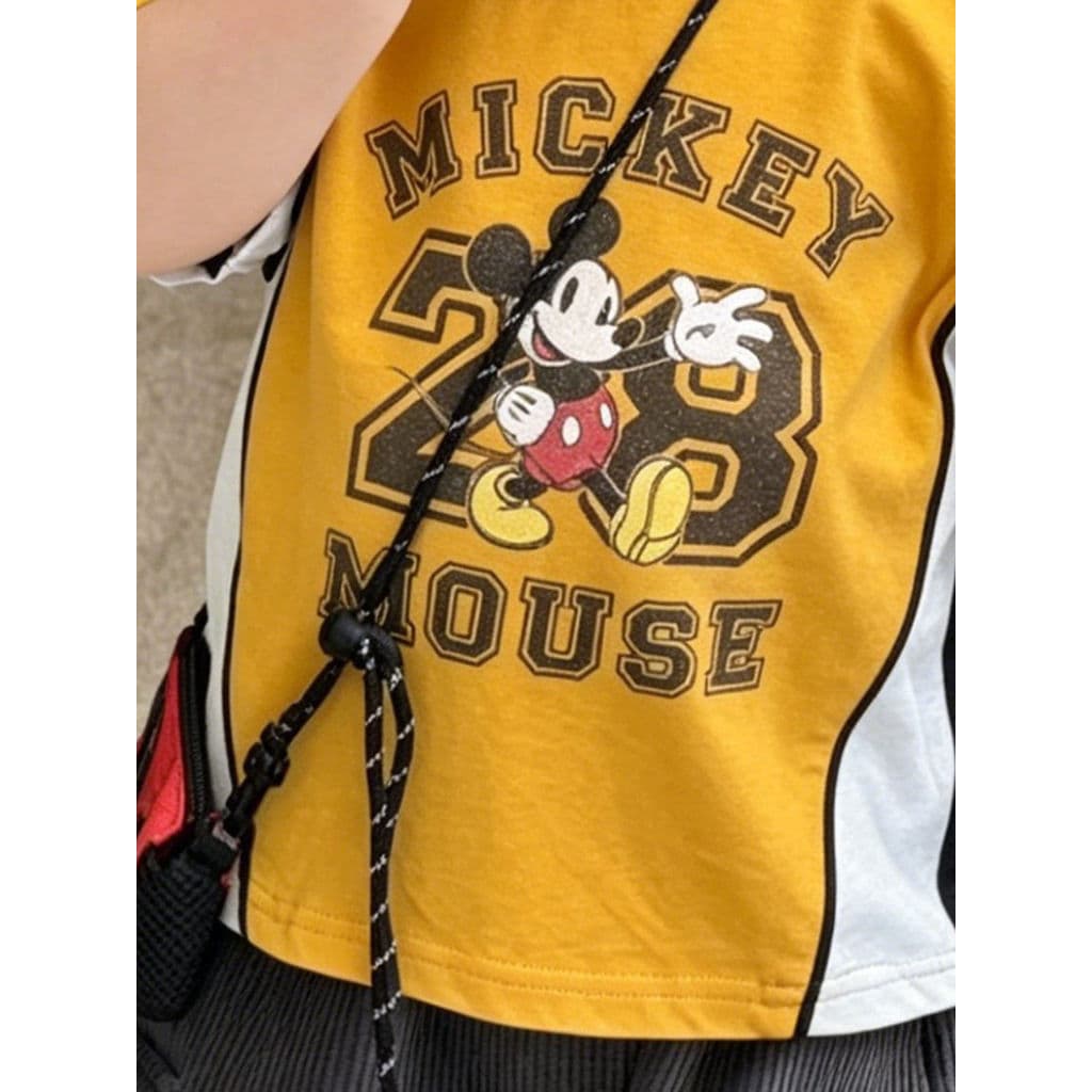 ฤดูร้อนเด็กน่ารักการ์ตูนสีจับคู่แขนสั้นเสื้อยืดเด็กผ้าฝ้ายแท้หลวมครึ่งแขนด้านบน รูปที่ 9