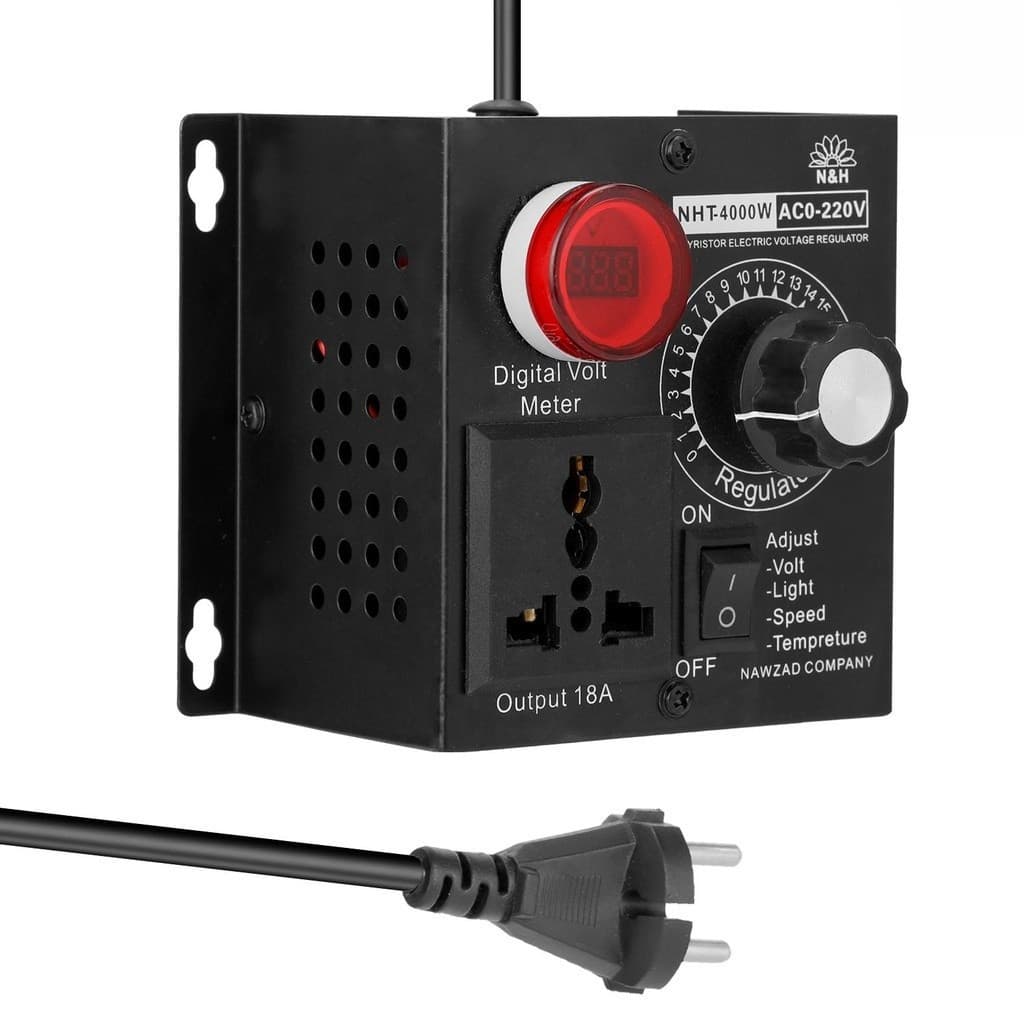เครื่องควบคุมแรงดันไฟฟ้า 4000W AC 220V ควบคุมมอเตอร์และความร้อน แบบพกพา ทนทาน ปรับความเร็วได้ละเอียด รูปที่ 9