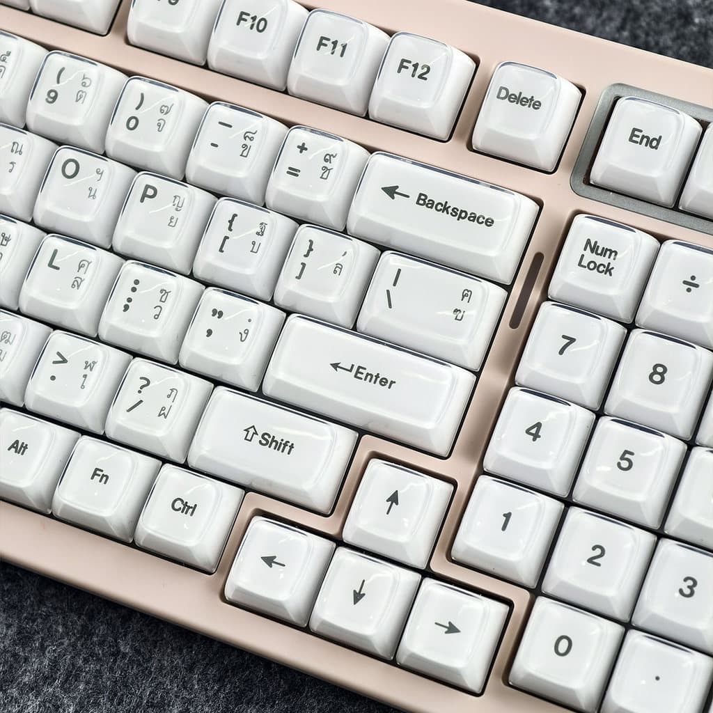 MAIMOOO Jelly Thai Keycap คํา SA โปรไฟล์ 132 คีย์ PC PBT Double Shot พุดดิ้งไทย Keycap สีชมพูสีขาว Jello คริสตัล Keycap รูปที่ 7