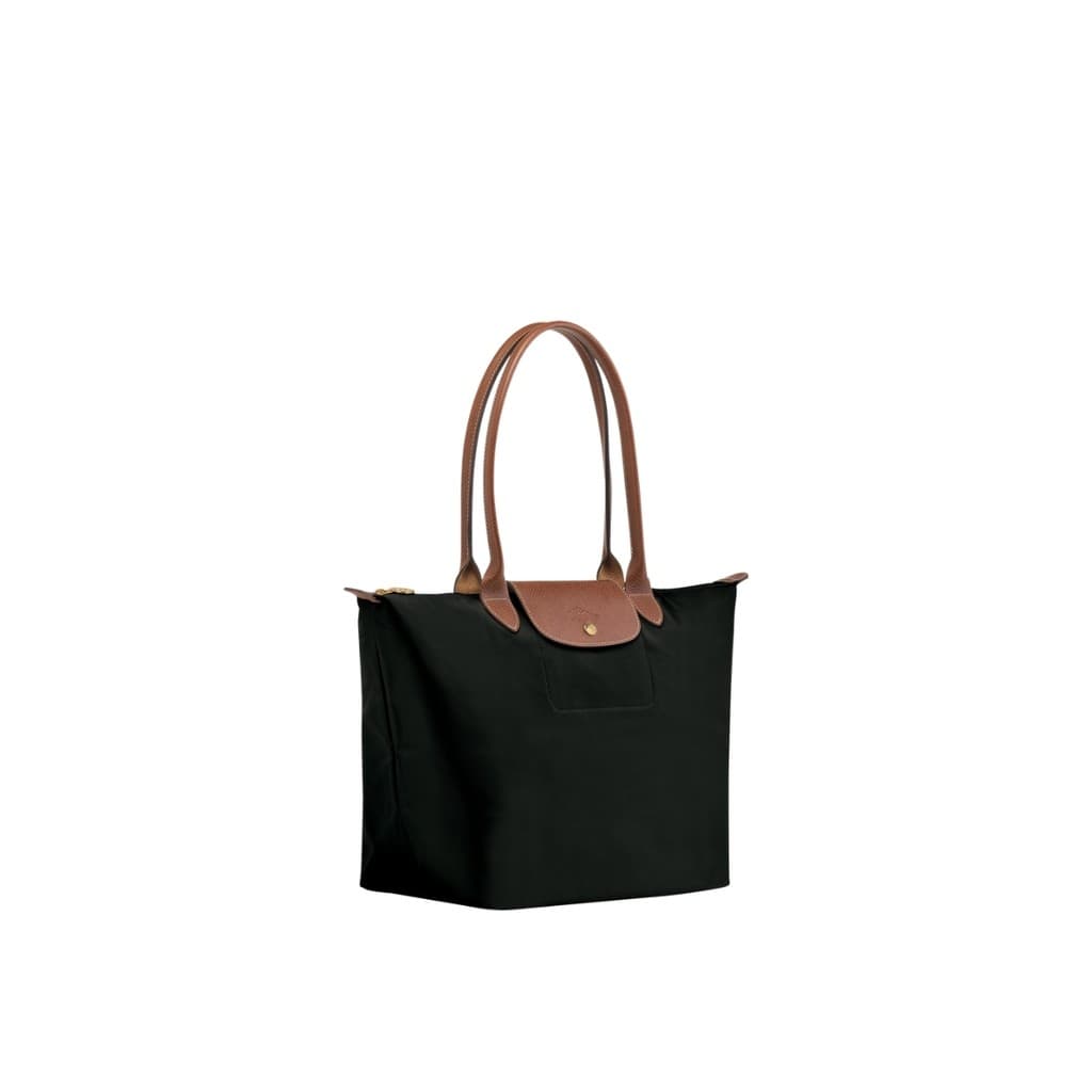 Longchamp Le Pliage Original L Tote Bag In Recycled Canvas With Gold Metal Hardware Black | ของแท้ ตรวจสอบโดย SASOM รูปที่ 3