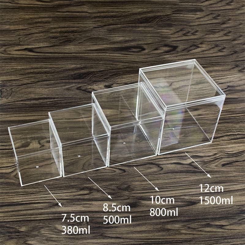 กล่องพลาสติกใสสูงทรงสี่เหลี่ยม Betta Breeding Box Mini Candy Slime Crystal Mud Paaging Box รูปที่ 2