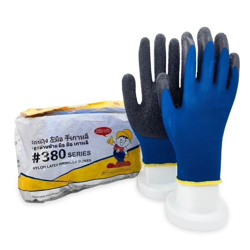 ยกโหล12คู่ ถุงมือผ้าเคลือบยางหนาถุงมือเกาหลี ถุงมือ380 อย่างดีพร้อมจัดส่ง รับประกันสินค้า ของแท้ รูปที่ 4