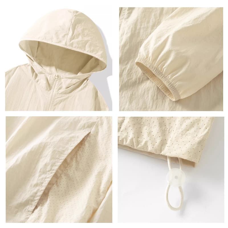 YOOSTRY เสื้อกันแดดผู้ชาย UPF100+ กันUVสูง ระบายอากาศดี มีฮู้ด ไซซ์ M-4XL รูปที่ 9