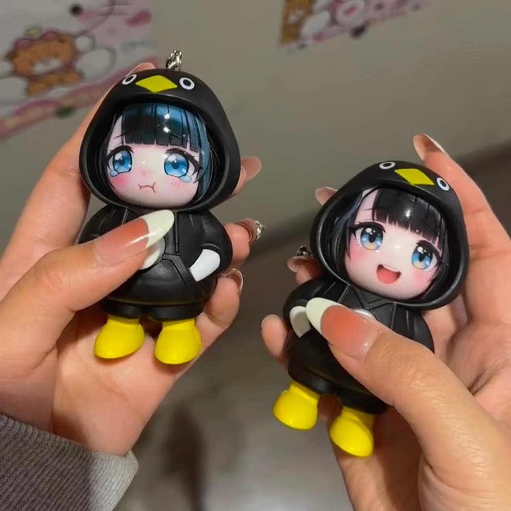 Gugu Gaga Penguin Face เปลี่ยนของเล่นตุ๊กตา Arknights: Endfield Endmin น่ารักสนุกพวงกุญแจอินเทรนด์กระเป๋าเครื่องประดับจี้ รูปที่ 5