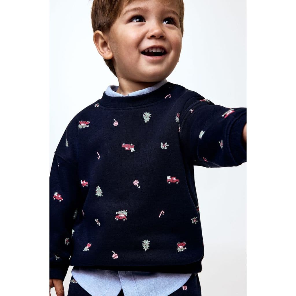 H&M ชุดเสื้อสเวตเตอร์พิมพ์ลายสองชิ้น พร้อมด้านในขนฟู Infants 2-piece printed brushed-i 1292690_3 รูปที่ 2
