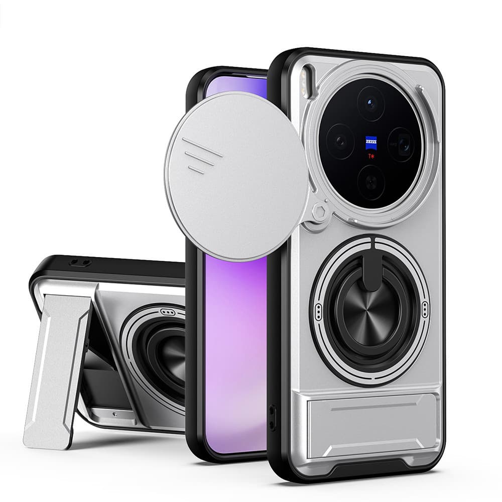 360 ที่วางแหวนเคสโทรศัพท์เหมาะสําหรับ Vivo X300 Pro 5G สไลด์กล้องป้องกันขาตั้งตรงแม่เหล็กติดรถยนต์กันกระแทกฝาครอบป้องกัน รูปที่ 9