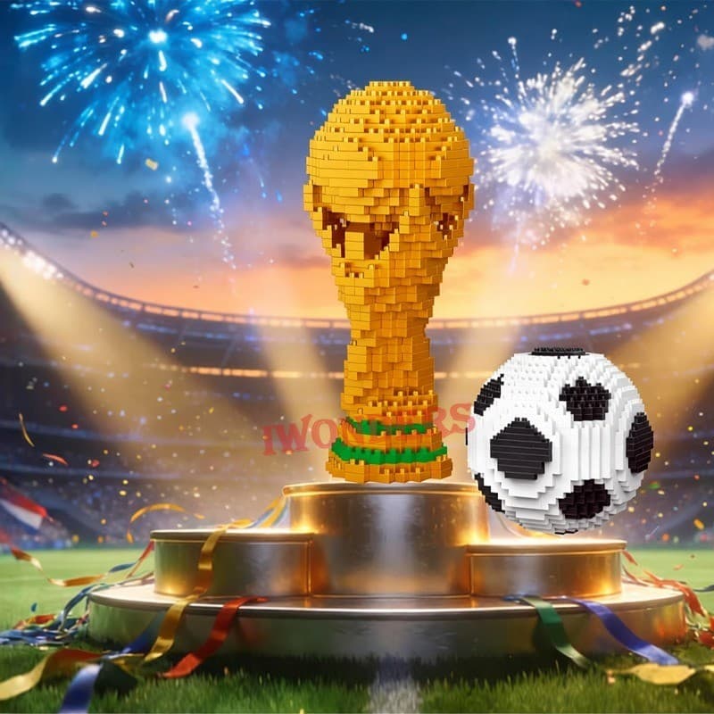 FIFA,Trophy,บล็อกตัวต่อฟุตบอล,ถ้วยโลก,บูตทอง,เครื่องประดับ,ของขวัญของเล่นสําหรับเด็ก รูปที่ 9