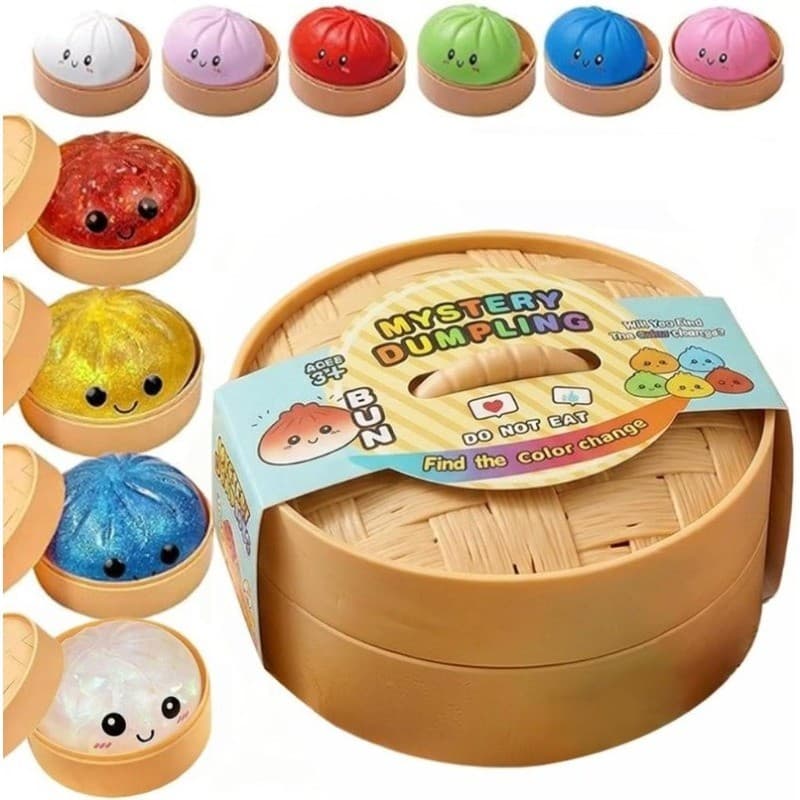 Glitter Dumpling Squishies ของเล่น Bun Baozi Dumpling Mystery กล่องที่มีสีสันอาหาร Squishy Sensory Fidget ของเล่น Anti Stress Squeeze ลูก รูปที่ 3